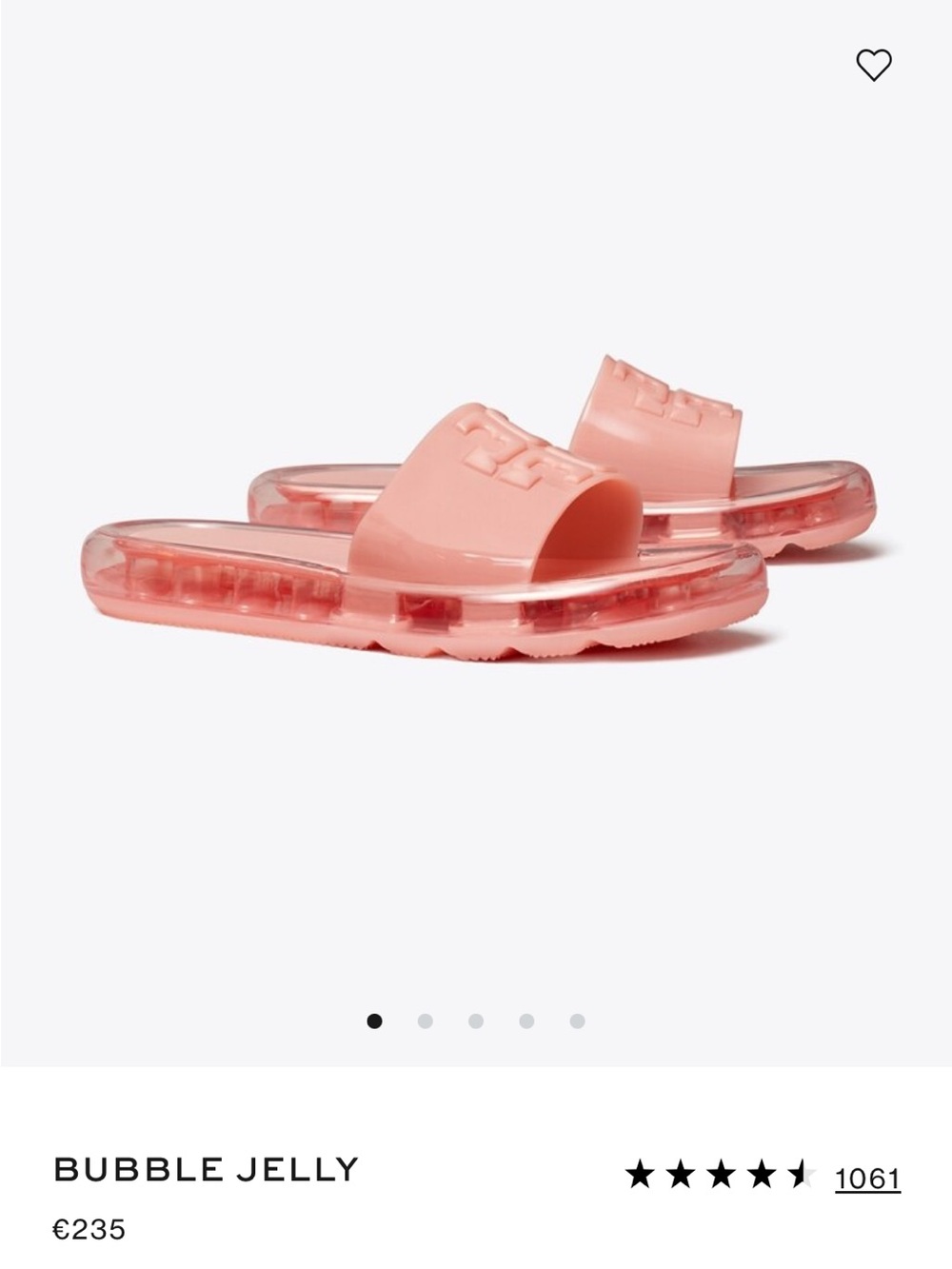 SOLD OUT WORN ONCE Tory Burch Bubble Jelly Slide Sandals in Coral Pink